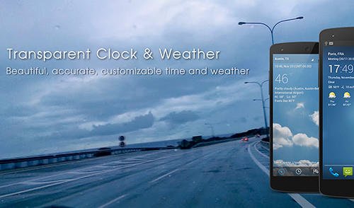 download Transparent clock and weather apk